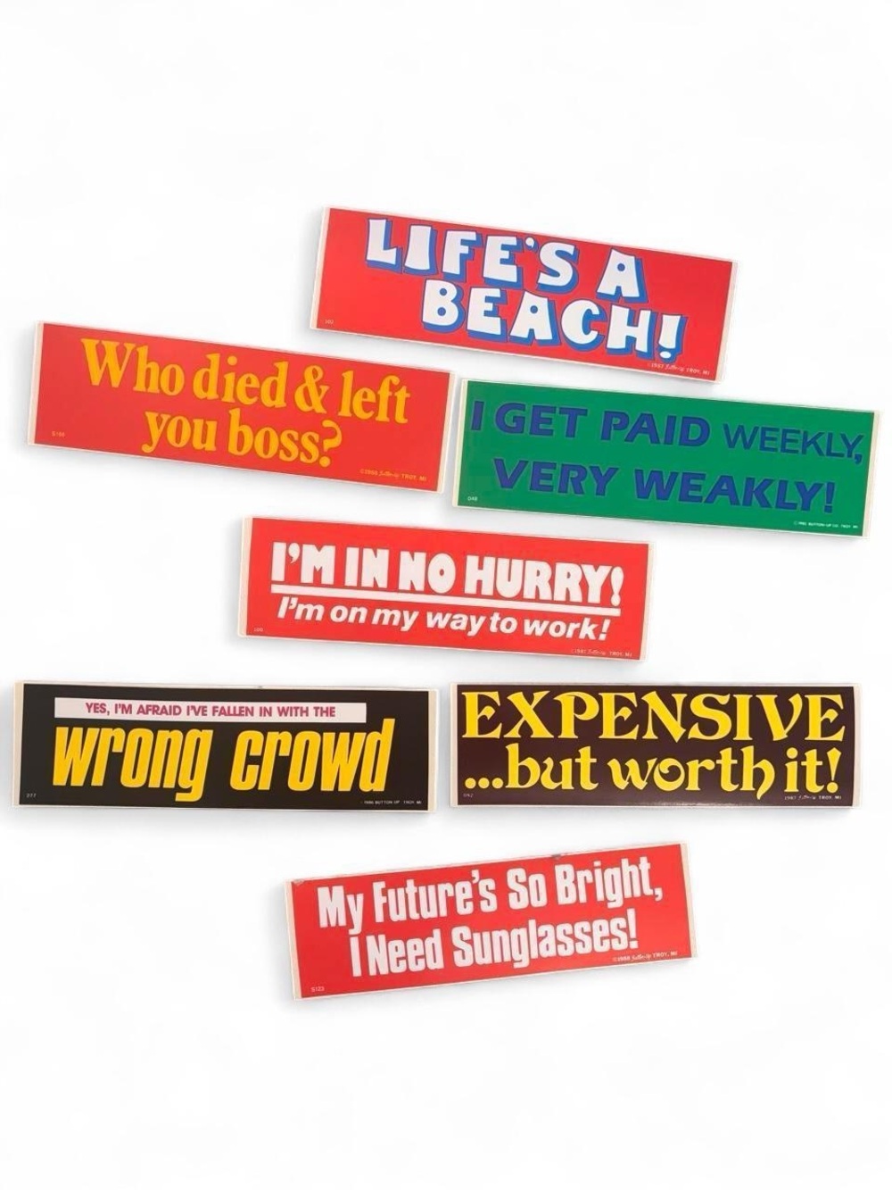 7 vintage bumper sticker bundle
